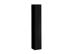 Conjunto de móveis para sala de estar SWITCH VI. Cores preto e carvalho com acabamento preto brilhante e efeito de carvalho fresado.