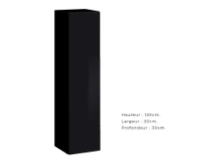 Conjunto de móveis para sala SWITCH III design, nas cores preto e carvalho. Acabamentos brilhantes e efeito de carvalho fresado.