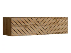 Conjunto de móveis para sala SWITCH IV design, cor carvalho wotan com acabamentos fresados.