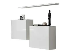 Conjunto de móveis para sala de estar SWITCH SBI design, na cor branco brilhante.