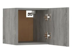 Conjunto de móveis Sonoma de 8 peças em madeira engenheirada (armário aparador suporte para TV sala de estar quarto sala de TV) na cor cinza (02_0025327)