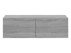 Conjunto de móveis Sonoma de 3 peças em madeira engenheirada (armário aparador rack para TV sala de estar quarto sala de TV) - Cinza - 02_0024630