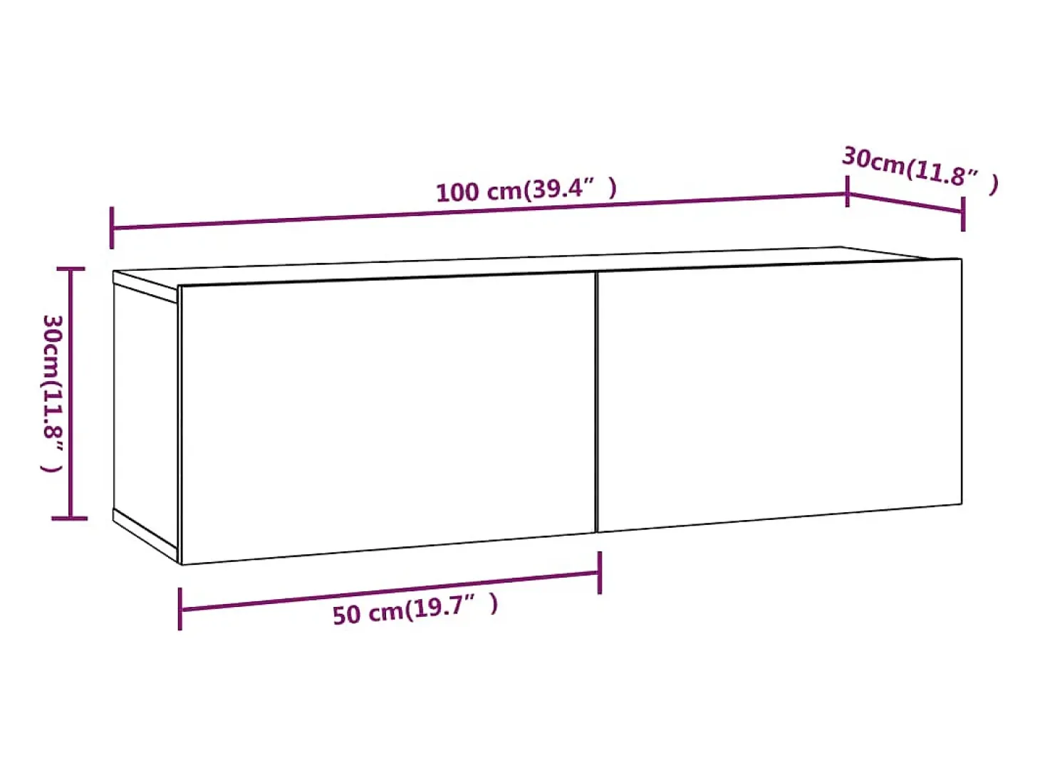Conjunto de móveis Sonoma de 3 peças em madeira engenheirada (armário aparador rack para TV sala de estar quarto sala de TV) - Cinza - 02_0024630