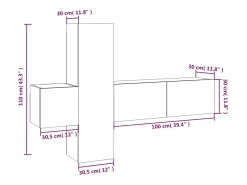 Conjunto de móveis Sonoma de 3 peças em madeira engenheirada (armário aparador suporte para TV sala de estar quarto sala de TV) - 02_0024631