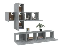 Conjunto de móveis Sonoma de madeira engenheirada com 7 peças (armário aparador suporte para TV sala de estar quarto sala de TV) - 02_0025215