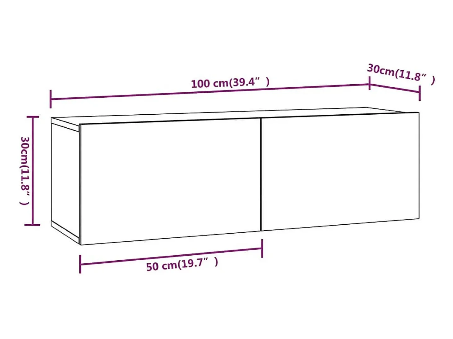 Conjunto de móveis Sonoma de madeira engenheirada com 4 peças (armário aparador suporte para TV sala de estar quarto sala de TV) - 02_0024837