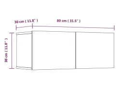 Conjunto de móveis Sonoma de madeira engenheirada com 4 peças (armário aparador suporte para TV sala de estar quarto sala de TV) - 02_0024837