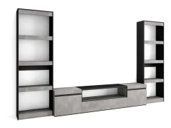 Conjunto de móveis TV, 320x35x186cm, Para televisores até 80", Estante para TV, Cimento