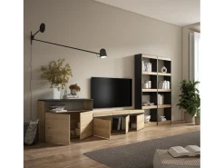 Conjunto de móveis TV, 370x35x186cm, Para televisores até 65