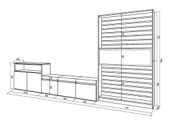 Conjunto de móveis TV, 360x35x186cm, Para televisores até 65