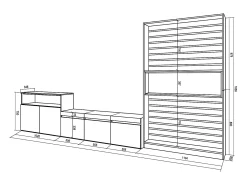 Conjunto de móveis TV, 360x35x186cm, Para televisores até 65
