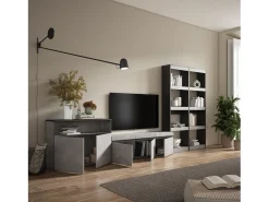 Conjunto de móveis TV, 370x35x186cm, Para televisores até 65