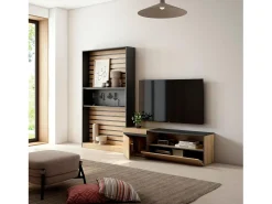Conjunto de móveis TV, 260x35x186cm, Para televisores até 65