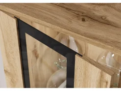 Conjunto de sala moderno – acabamento mate, 2 vitrinas e móvel de TV 180 cm carvalho Wotan