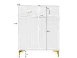 Conjunto de sapateira com sapateira, cabideiro - 60,5x35,2x180,5 cm + 83x35x101 cm - Aglomerado - Branco