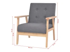 Conjunto de sofá de 2 lugares para sala de estar sala de jantar casa ambientes internos tecido cinza escuro 02_0020126