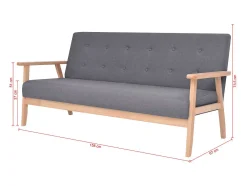 Conjunto de sofá de 2 lugares para sala de estar sala de jantar casa ambientes internos tecido cinza escuro 02_0020126