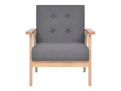Conjunto de sofá de 2 lugares para sala de estar sala de jantar casa ambientes internos tecido cinza escuro 02_0020126