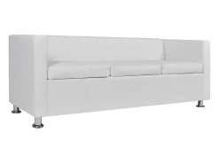 Conjunto de sofá de 2 lugares para sala de estar casa uso interno e sofá de 3 lugares em couro sintético branco 02_0019695