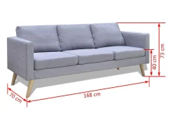 Conjunto de sofá de 2 lugares para sala de estar/sala de TV/interior residencial e conjunto de sofá de 3 lugares em tecido cinza claro 02_0020260