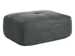Conjunto de Sofá Modular de Veludo Cannelado: Ottomã - 92.5x75x44cm - Cinza