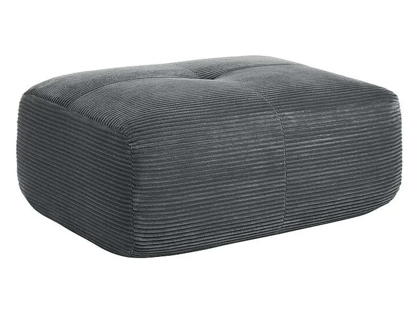 Conjunto de Sofá Modular de Veludo Cannelado: Ottomã - 92.5x75x44cm - Cinza