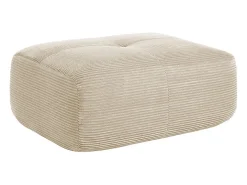 Conjunto de Sofá Modular de Veludo Cannelado: Ottomã - 92.5x75x44cm - Bege