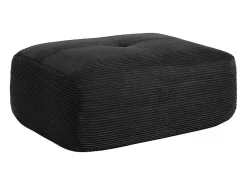Conjunto de Sofá Modular de Veludo Cannelado: Ottomã - 92.5x75x44cm - Preto
