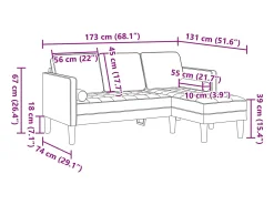 Conjunto de Sofás com almofada 2 pcs Rosa Poliéster
