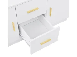Conjunto de vestiário de entrada 90x40x180cm - com móvel para sapatos e espelho - 2 gavetas e 2 portas - com prateleiras - Branco