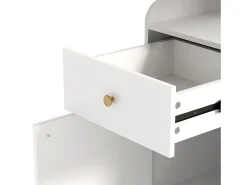 Conjunto de vestiário de entrada 105x38x180 cm - com espelho - com ganchos ajustáveis - 2 gavetas e 1 porta - Branco