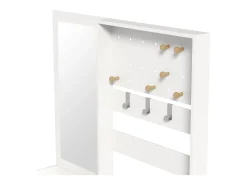 Conjunto de vestiário de entrada 105x38x180 cm - com espelho - com ganchos ajustáveis - 2 gavetas e 1 porta - Branco