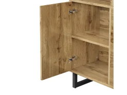 Conjunto de vestiário de entrada 110x38x186 cm - 3 portas e 2 gavetas - guarda-roupa com cabide - Painel acolchoado - Natural