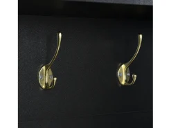 Conjunto de vestiário de entrada 75x35x195 cm - com móvel para sapatos e ganchos - com prateleiras - Preto