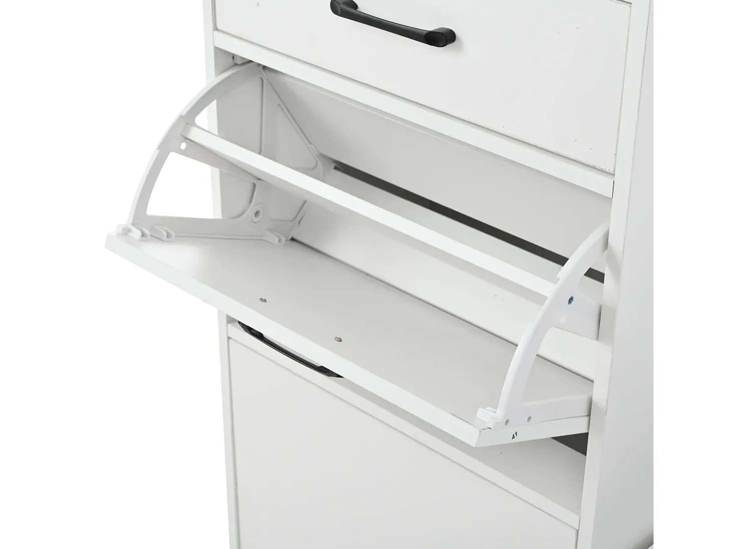 Conjunto de vestiário de entrada 110x35x175.5 cm - Móvel para sapatos e banco de sapatos - ganchos e painel perfurado - Branco