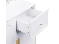 Conjunto de vestiário de entrada 80x35x175.5 cm - 2 portas e 1 gaveta - com 3 ganchos - Prateleiras ajustáveis - MDF - Branco