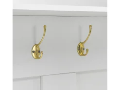 Conjunto de vestiário de entrada 75x35x195 cm - com móvel para sapatos e ganchos - com prateleiras - Branco