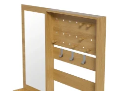 Conjunto de vestiário de entrada 105x38x180 cm - com espelho - com ganchos ajustáveis - 2 gavetas e 1 porta - Natural