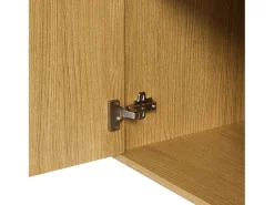 Conjunto de vestiário de entrada 105x38x180 cm - com espelho - com ganchos ajustáveis - 2 gavetas e 1 porta - Natural