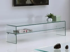 Conjunto mesa de centro + móvel de TV - Vidro temperado - Sala de estar design STILEOS