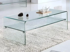 Conjunto mesa de centro + móvel de TV - Vidro temperado - Sala de estar design STILEOS