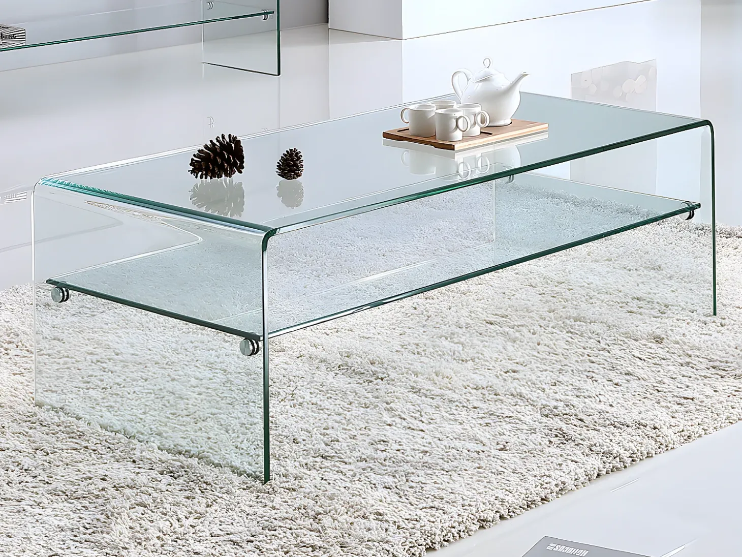 Conjunto mesa de centro + móvel de TV - Vidro temperado - Sala de estar design STILEOS