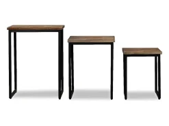 Conjunto mesas centro encastrar 3 pcs teca reciclada maciça