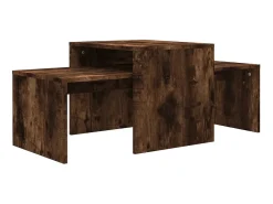 Conjunto mesas centro 100x48x40 cm derivados madeira cor fumado PT321861