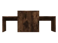 Conjunto mesas centro 100x48x40 cm derivados madeira cor fumado