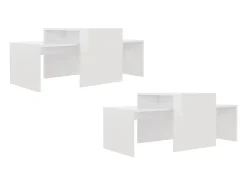 Conjunto mesas centro 100x48x40cm contrapla. branco brilhante