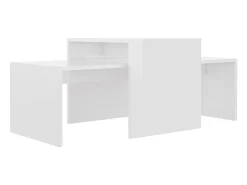 Conjunto mesas centro 100x48x40cm contrapla. branco brilhante