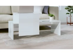 Conjunto mesas centro 100x48x40cm contrapla. branco brilhante