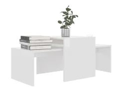 Conjunto mesas centro 100x48x40cm contrapla. branco brilhante PT813506