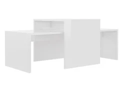 Conjunto mesas centro 100x48x40cm contrapla. branco brilhante PT813506